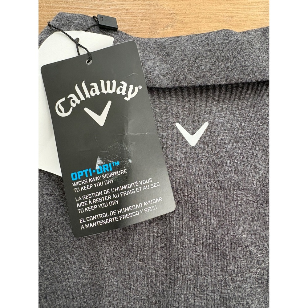 NWT Women's Callaway Opti-Dri 1/4 Zip Golf Polo - XL - Charcoal Heather XL - Picture 6 of 8
